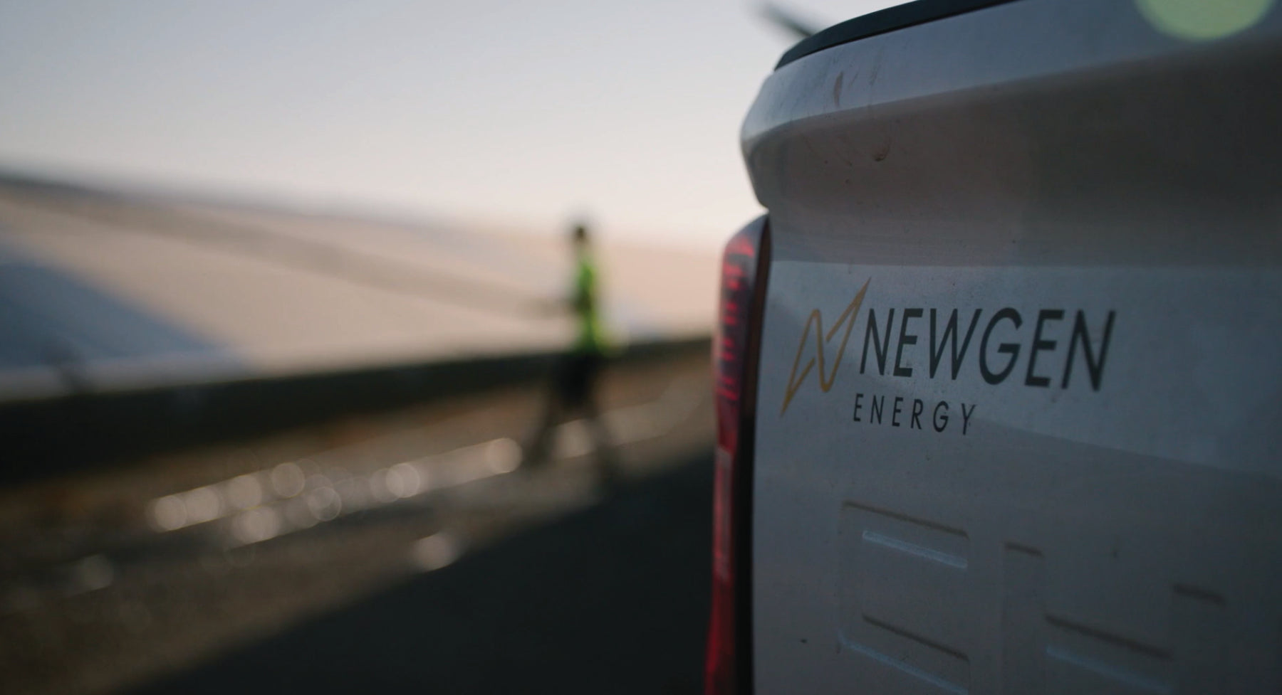 newgen truck with solar panel cleaning in the background