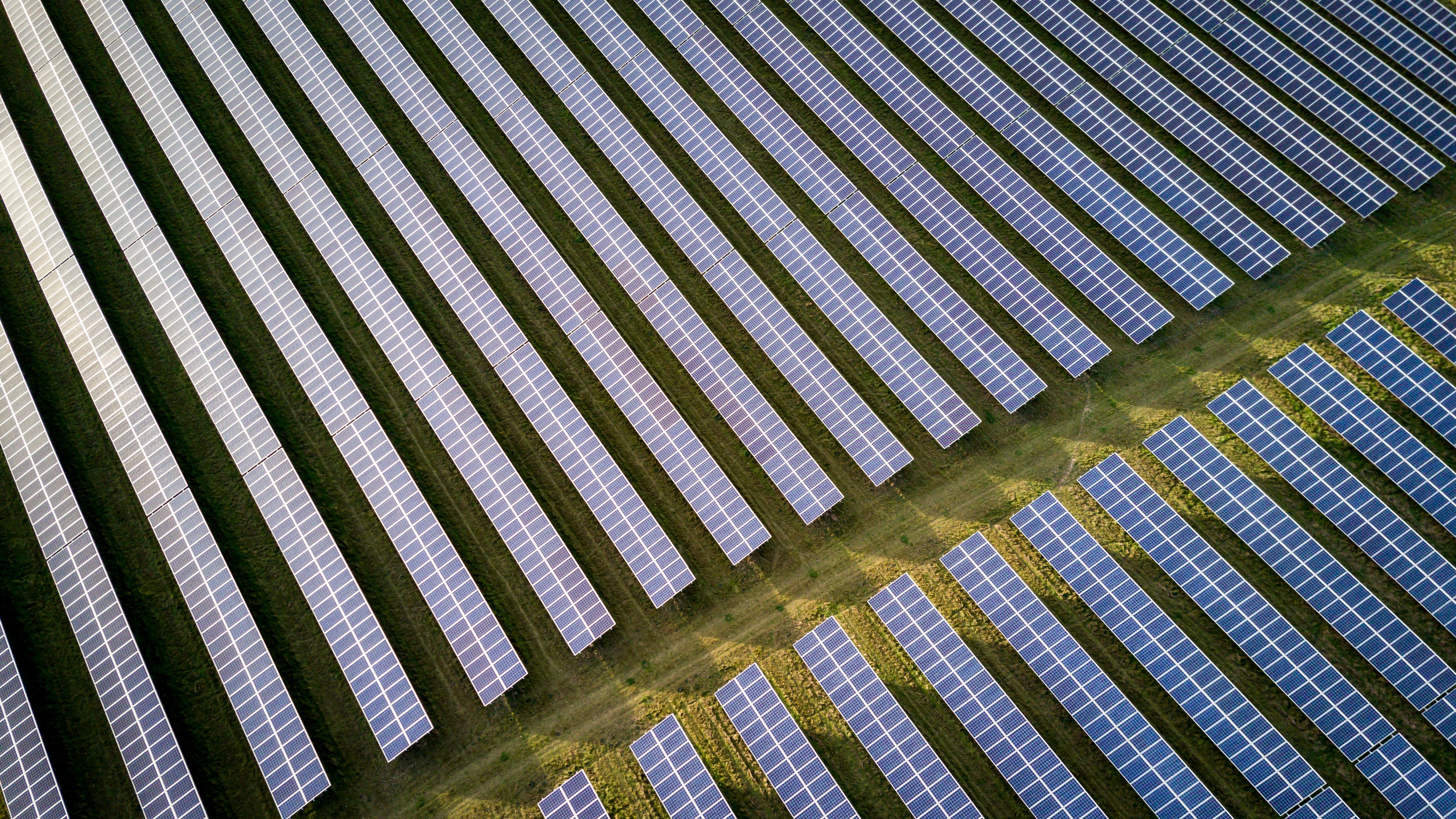 large solar project in a field
